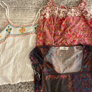 NATURAL LIFE Red and Pink Embellished Camisole